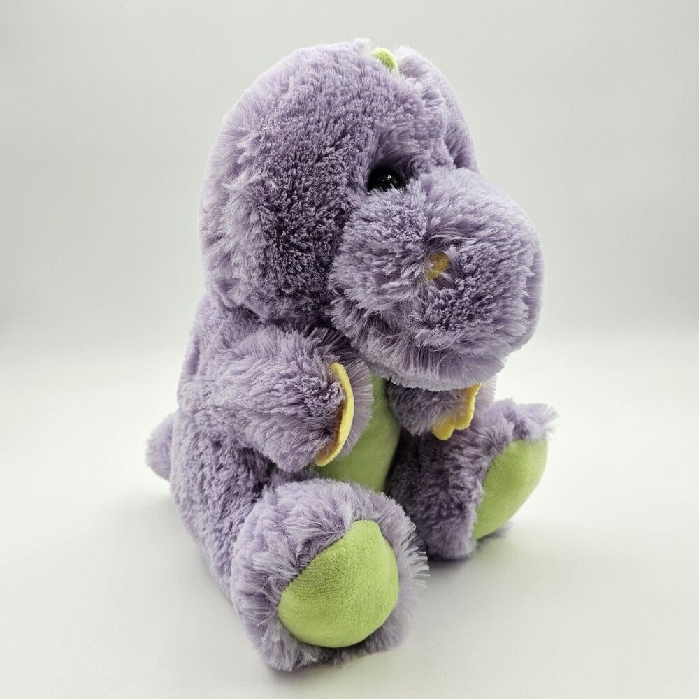 Send a Friend Purple Dinosaur Plush Stuffed Animal Purple Green 10 in